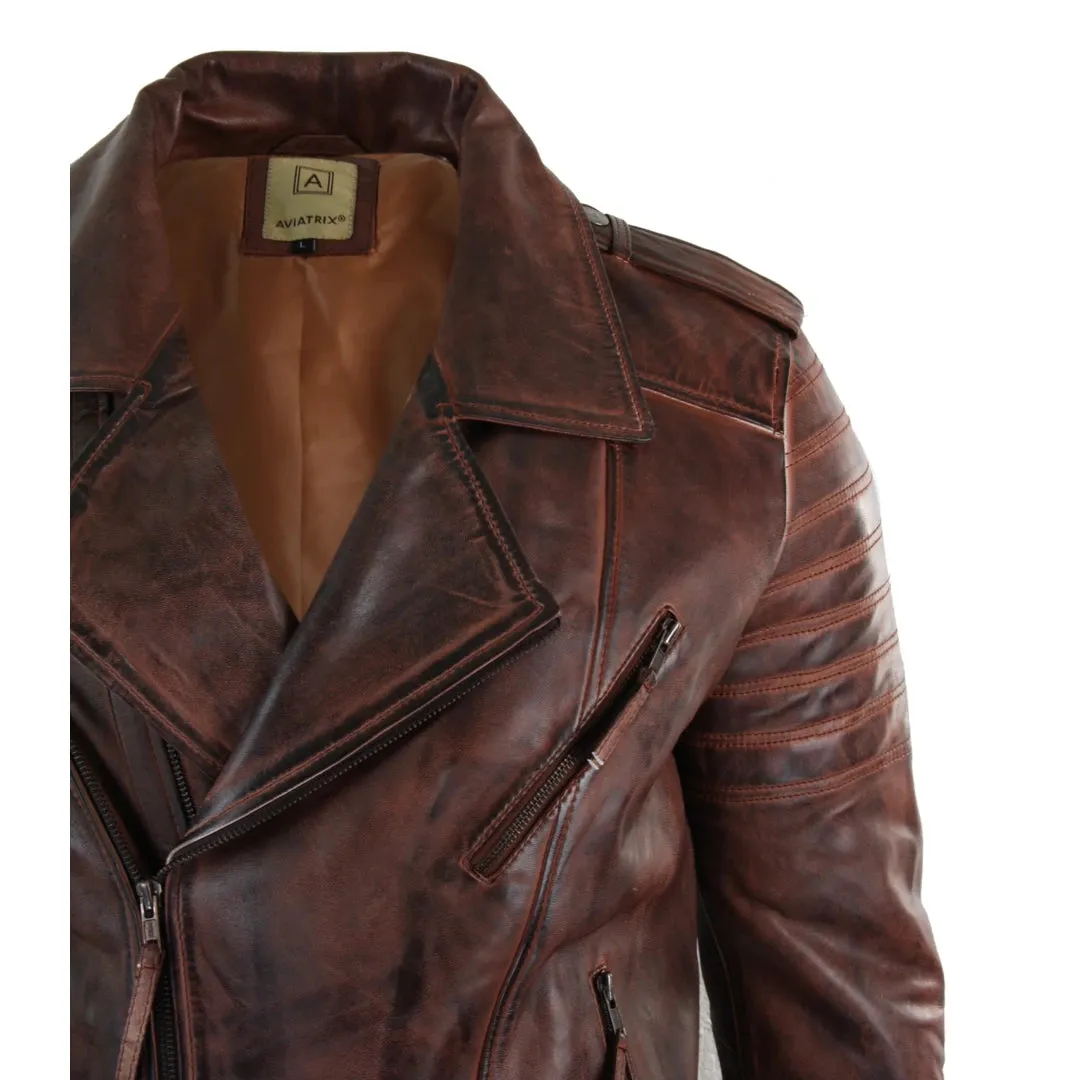 Urban Black Leather Cross Cross Men's Bike Jacket