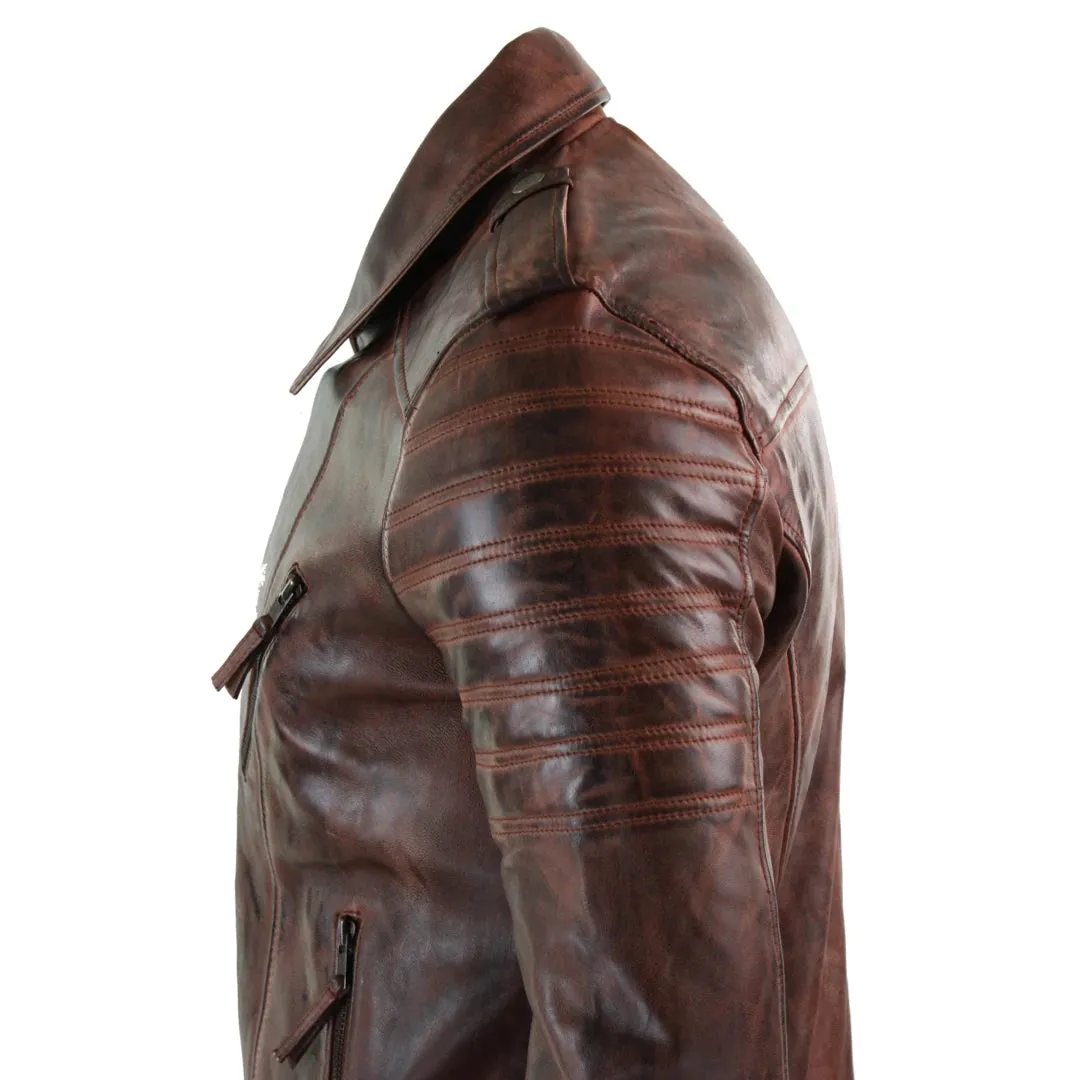 Urban Black Leather Cross Cross Men's Bike Jacket