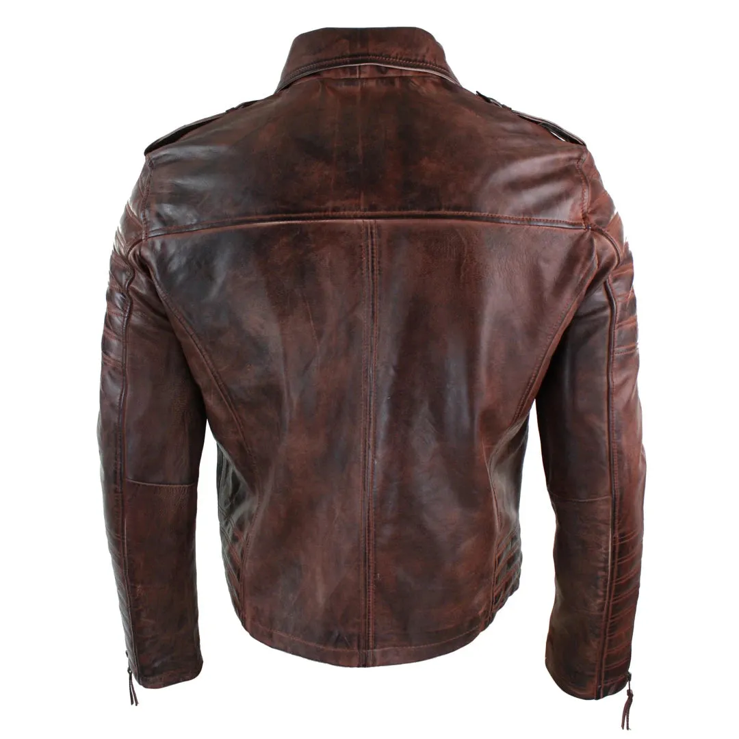 Urban Black Leather Cross Cross Men's Bike Jacket